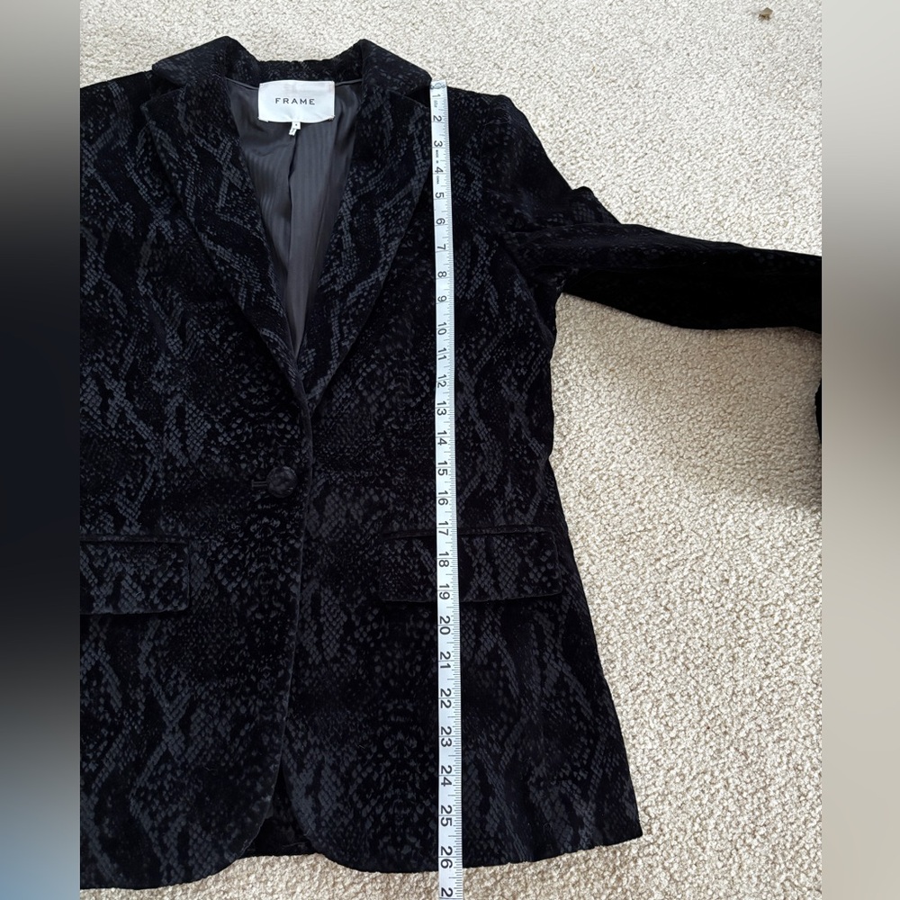 Frame Velvet Python Blazer Size 4 - Picture 11 of 16
